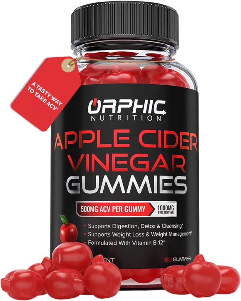 Apple Cider Vinegar Gummies - 1000mg -Formulated to Support Weight Loss Efforts, Normal Energy Levels  Gut Health* - Supports Digestion, Detox  Cleansing* - ACV Gummies W/VIT B12, Beetroot