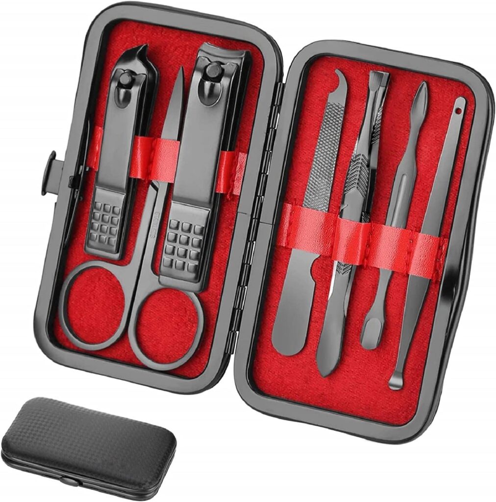 Manicure Set Personal Care Nail Clipper Kit Manicure 8 In 1 Professional Pedicure Set Mens Accessories Personal Care Set Grooming Kit Fathers Gift for Men Husband Boyfriend Parent