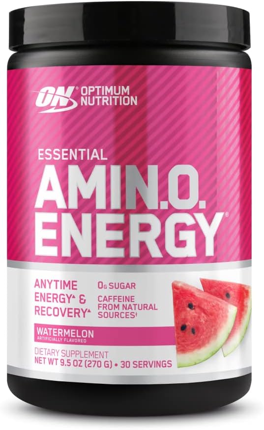 Optimum Nutrition Amino Energy - Pre Workout with Green Tea, BCAA, Amino Acids, Keto Friendly, Green Coffee Extract, Energy Powder - Watermelon, 30 Servings (Packaging May Vary)