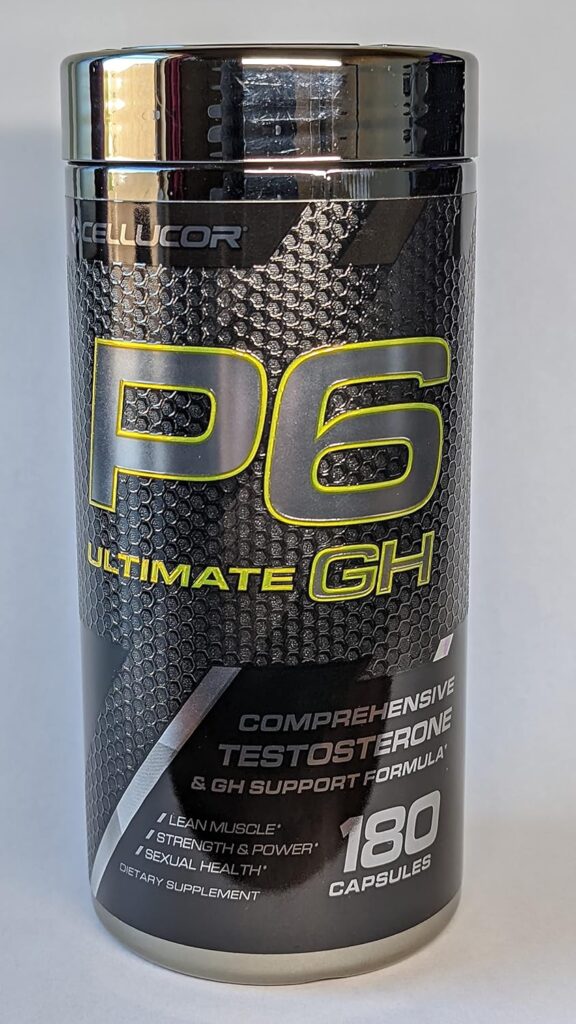 Cellucor P6 Ultimate GH Test Booster for Men, Growth Hormone Support Pills for Protein Synthesis  Fat Metabolism, 180 Capsules