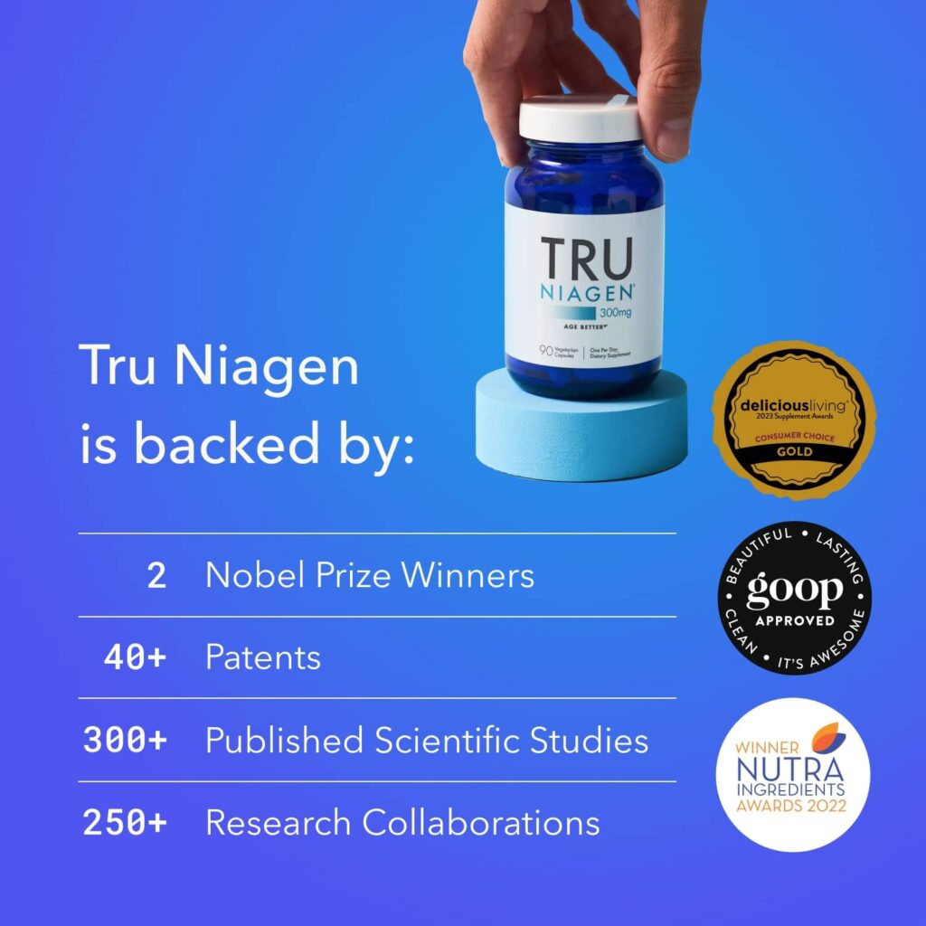 TRU NIAGEN - Patented Nicotinamide Riboside NAD+ Supplement. NR Supports Cellular Energy Metabolism  Repair, Vitality, Healthy Aging of Heart, Brain  Muscle - 30 Servings / 30 Capsules - Pack of 1