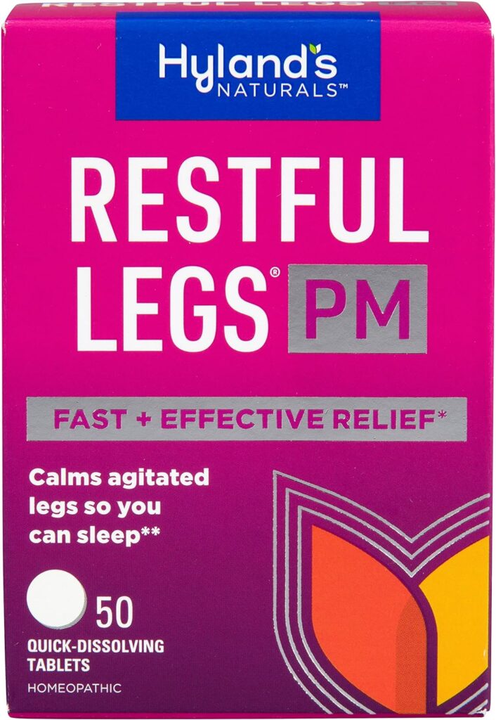 Hylands Naturals Restful Legs PM Tablets, Nighttime Formula, Natural Itching, Crawling, Tingling  Leg Jerk Relief So You Can Sleep, Quick Dissolving Tablets, 50 Count